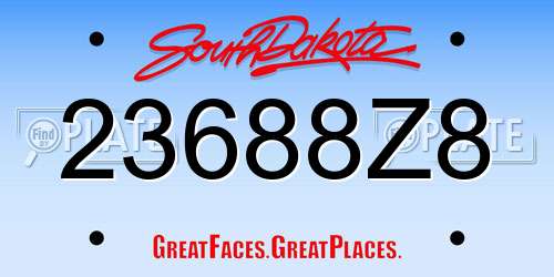 23688Z8 South Dakota License Plate