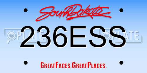 236ESS South Dakota License Plate