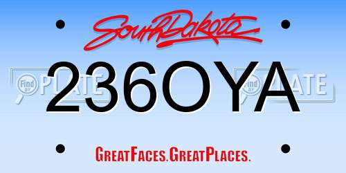 236OYA South Dakota License Plate