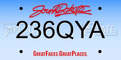 236QYA South Dakota License Plate