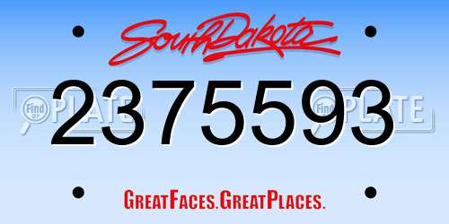 2375593 South Dakota License Plate