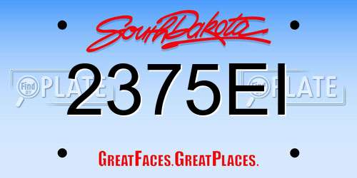 2375EI South Dakota License Plate