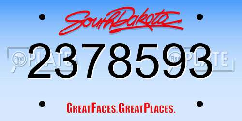 2378593 South Dakota License Plate