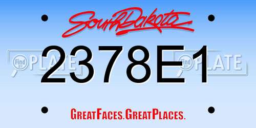 2378E1 South Dakota License Plate