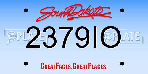 2379IO South Dakota License Plate