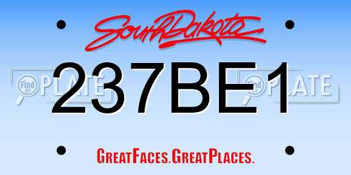 237BE1 South Dakota License Plate
