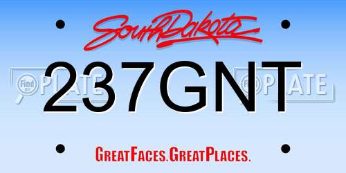 237GNT South Dakota License Plate