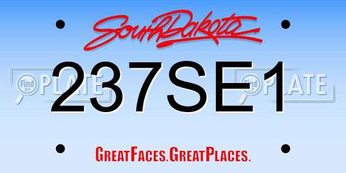 237SE1 South Dakota License Plate