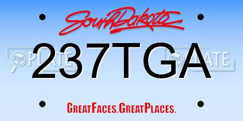 237TGA South Dakota License Plate