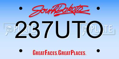 237UTO South Dakota License Plate