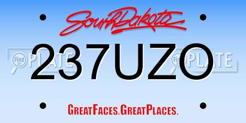 237UZO South Dakota License Plate
