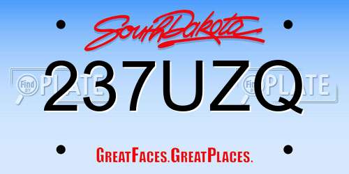 237UZQ South Dakota License Plate
