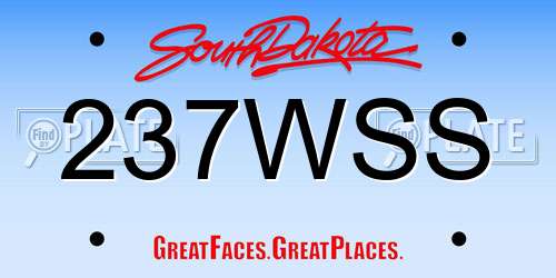 237WSS South Dakota License Plate