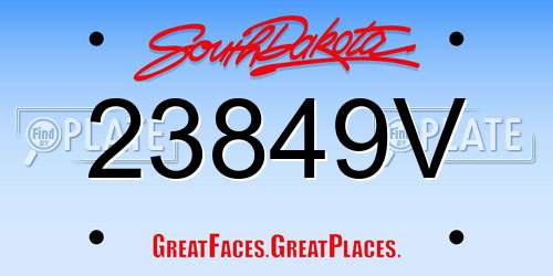 23849V South Dakota License Plate
