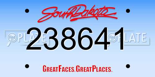 238641 South Dakota License Plate