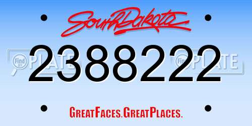 2388222 South Dakota License Plate