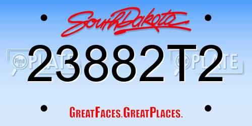 23882T2 South Dakota License Plate