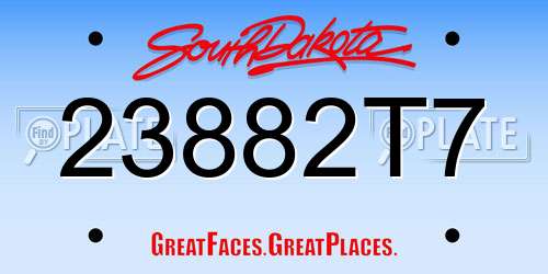 23882T7 South Dakota License Plate
