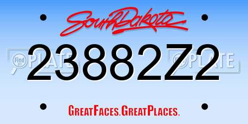 23882Z2 South Dakota License Plate