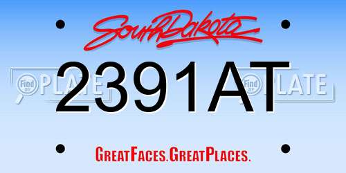 2391AT South Dakota License Plate