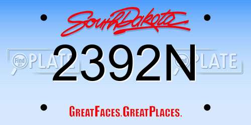 2392N South Dakota License Plate