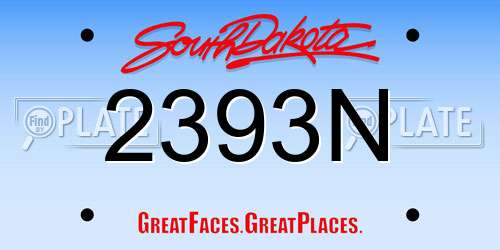 2393N South Dakota License Plate