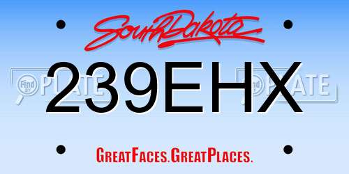 239EHX South Dakota License Plate