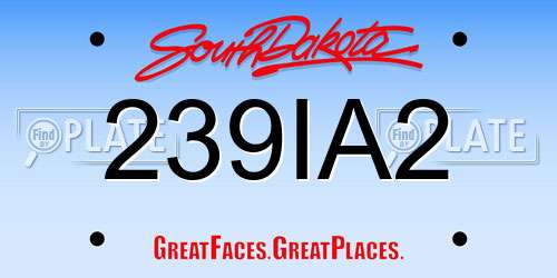 239IA2 South Dakota License Plate