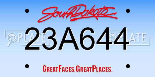23A644 South Dakota License Plate