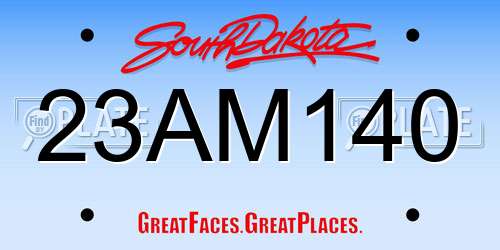 23AM140 South Dakota License Plate