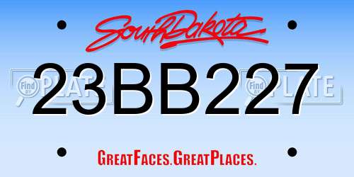 23BB227 South Dakota License Plate