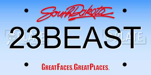 23BEAST South Dakota License Plate
