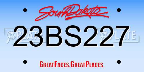 23BS227 South Dakota License Plate