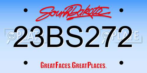 23BS272 South Dakota License Plate
