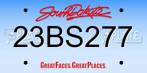 23BS277 South Dakota License Plate