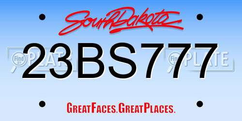 23BS777 South Dakota License Plate
