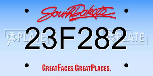 23F282 South Dakota License Plate