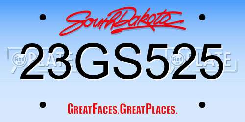 23GS525 South Dakota License Plate