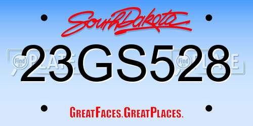 23GS528 South Dakota License Plate