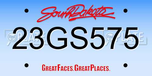 23GS575 South Dakota License Plate