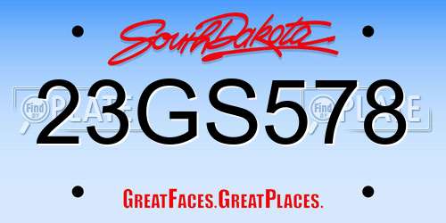23GS578 South Dakota License Plate