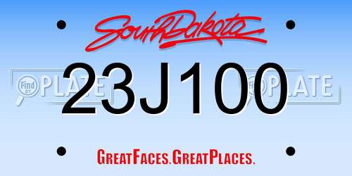 23J100 South Dakota License Plate