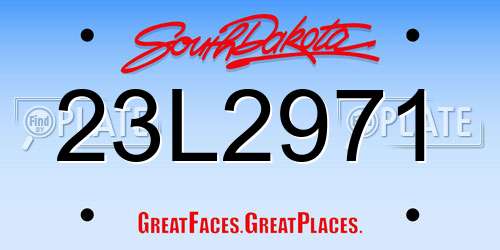 23L2971 South Dakota License Plate