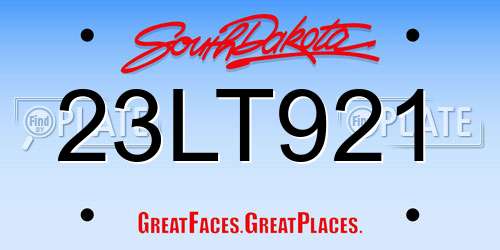 23LT921 South Dakota License Plate