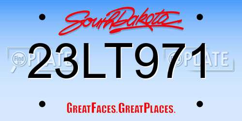 23LT971 South Dakota License Plate