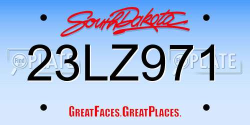 23LZ971 South Dakota License Plate