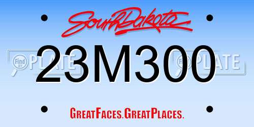 23M300 South Dakota License Plate
