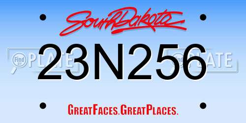 23N256 South Dakota License Plate
