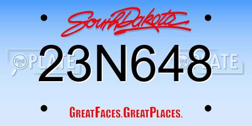 23N648 South Dakota License Plate