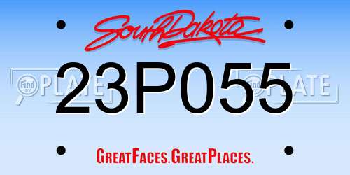 23P055 South Dakota License Plate